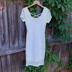 NWOT White Lace Bodycon Dress